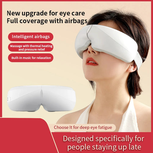 Heated Eye Massager Mask - Rechargeable Warm Eye Compress with Vibration Massage for Dry Eyes & Sleep Improvement