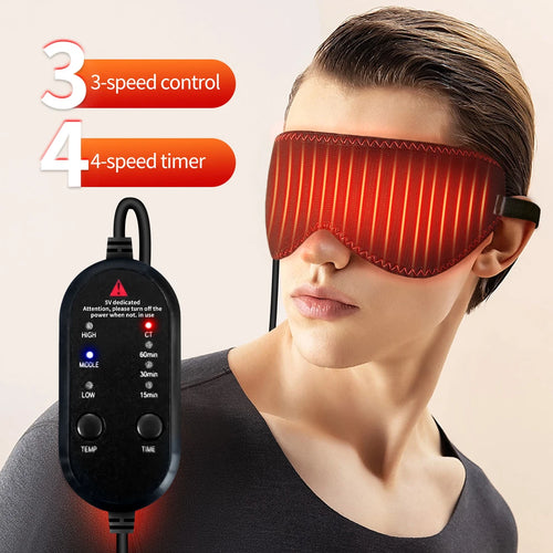 Heated Eye Mask Eye Mask for Dry Eyes with 3 Heat Levels Hot Compress Warm Compress Heating Pad for Sleep Dark Circles