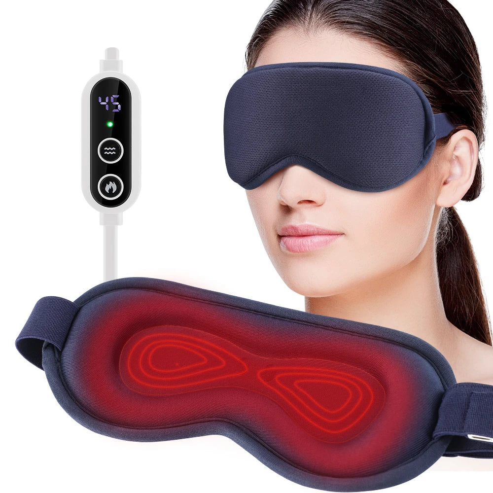 Heated Eye Masks For Dry Eyes 3D Rechargeable Adjustable Heat Massage Eyemask Relieve Eye Strain Office Home Sleeping Eyeshade