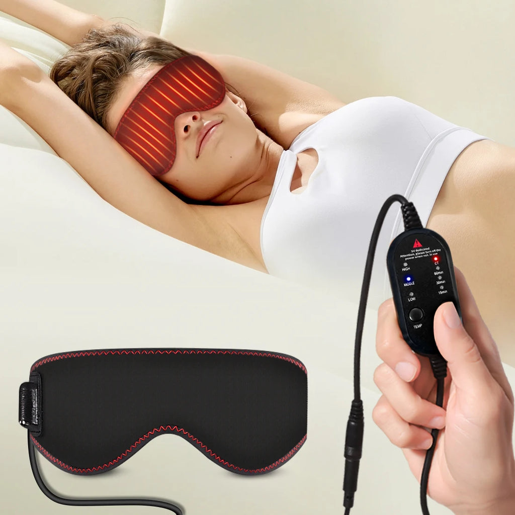 Heated Eye Mask Eye Mask for Dry Eyes with 3 Heat Levels Hot Compress Warm Compress Heating Pad for Sleep Dark Circles