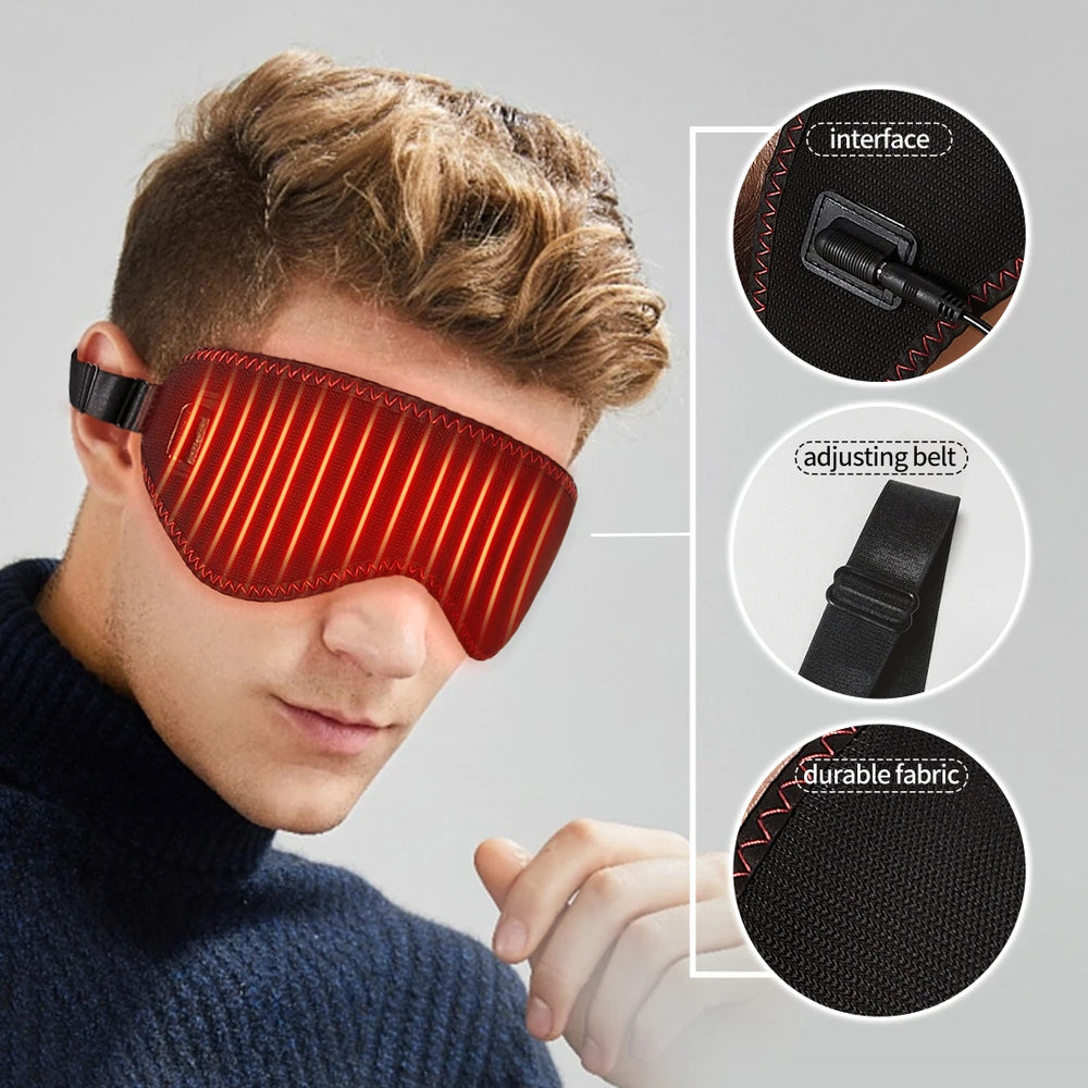 Heated Eye Mask Eye Mask for Dry Eyes with 3 Heat Levels Hot Compress Warm Compress Heating Pad for Sleep Dark Circles